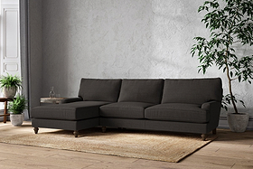 Marri Grand Left Hand Chaise Sofa - Brera Linen Espresso