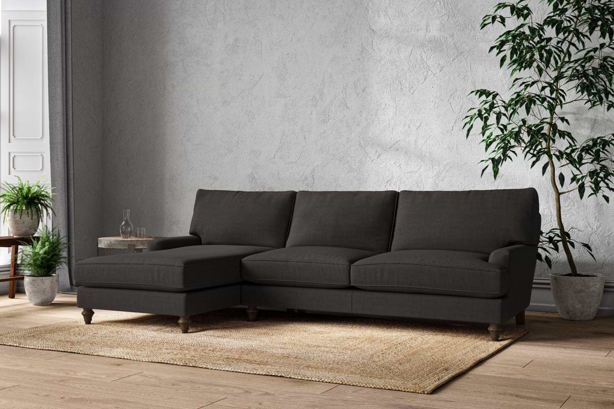 Marri Grand Left Hand Chaise Sofa - Brera Linen Espresso