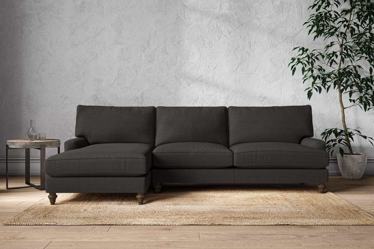 Marri Grand Left Hand Chaise Sofa - Brera Linen Espresso-MAKE TO ORDER-Nkuku