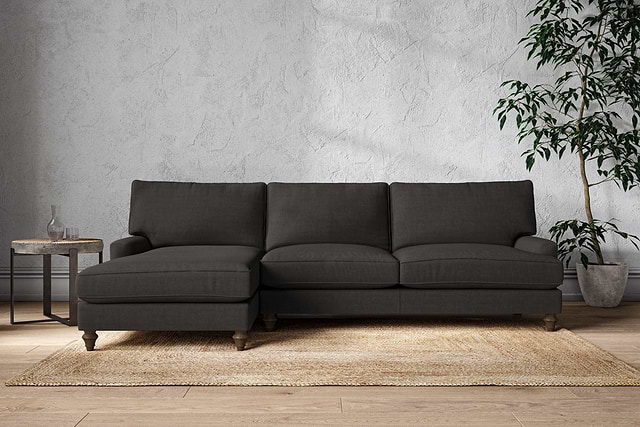 Marri Grand Left Hand Chaise Sofa - Brera Linen Espresso