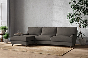 Marri Grand Left Hand Chaise Sofa - Brera Linen Granite