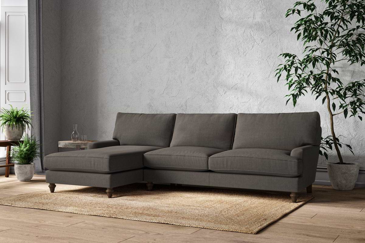 Marri Grand Left Hand Chaise Sofa - Brera Linen Granite
