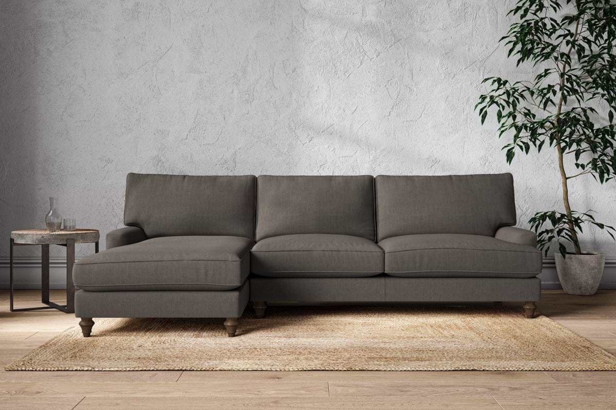 Marri Grand Left Hand Chaise Sofa - Brera Linen Granite-MAKE TO ORDER-Nkuku