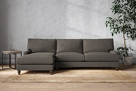 Marri Grand Left Hand Chaise Sofa - Brera Linen Granite