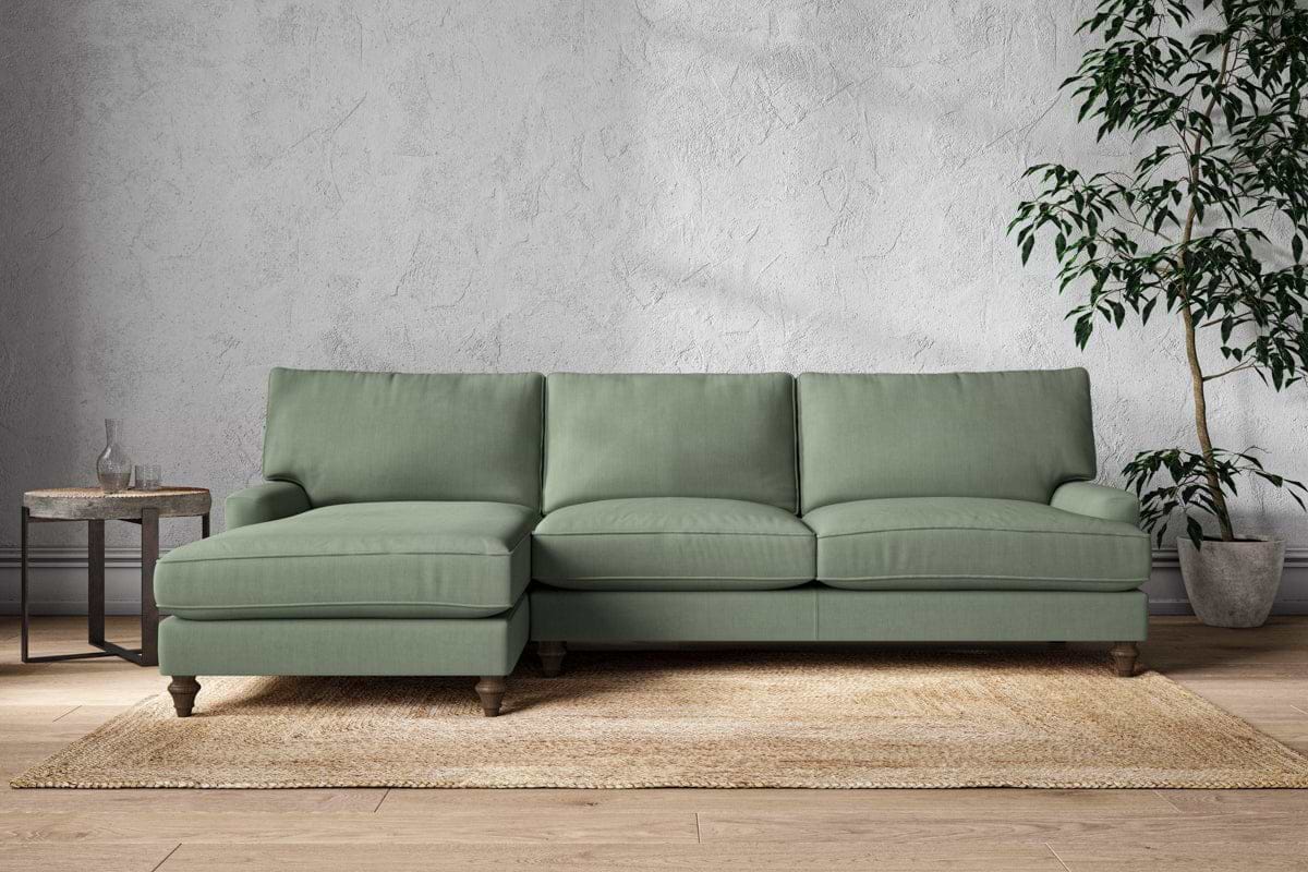 Marri Grand Left Hand Chaise Sofa - Brera Linen Jade-MAKE TO ORDER-Nkuku