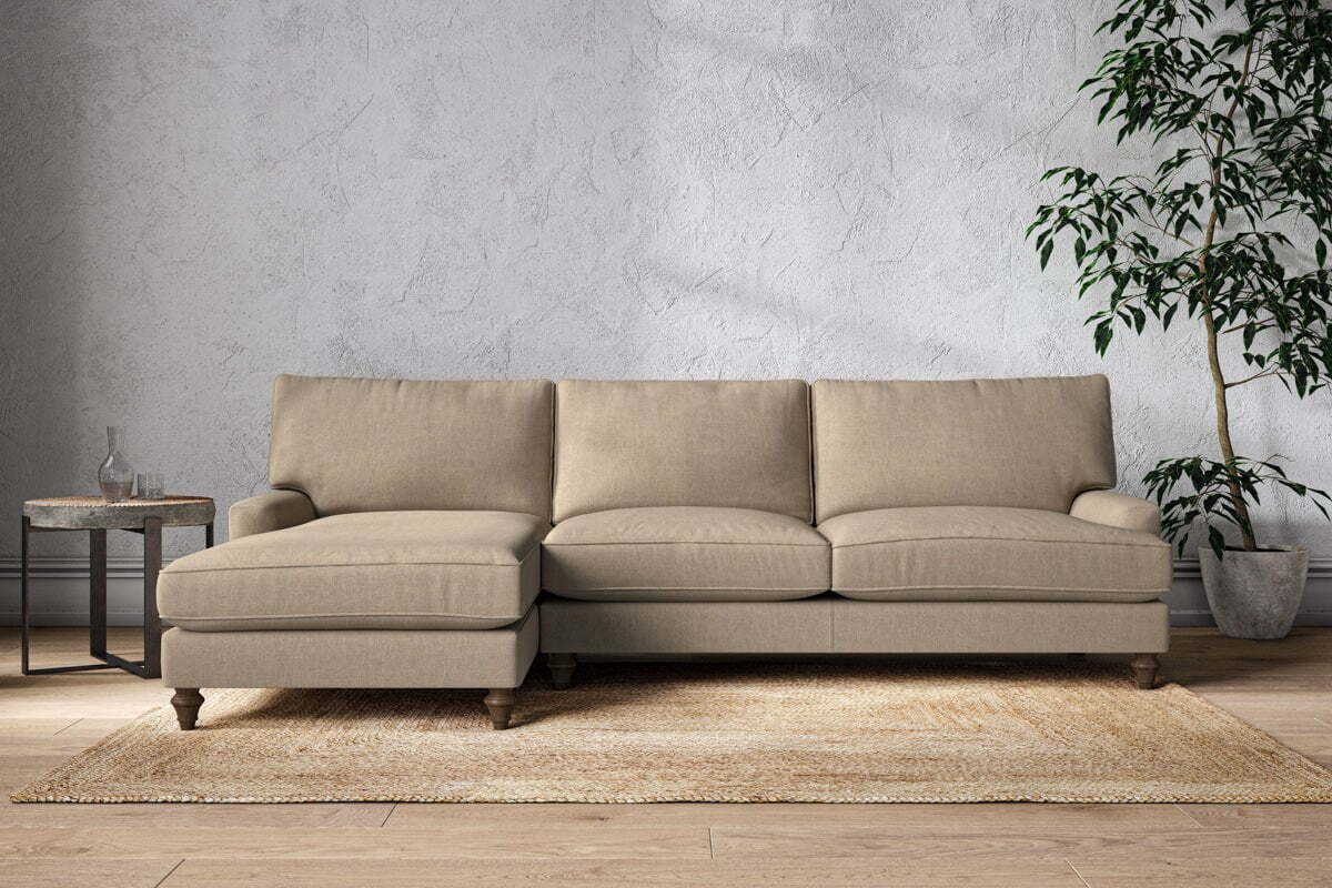 Marri Grand Left Hand Chaise Sofa - Brera Linen Pebble-MAKE TO ORDER-Nkuku