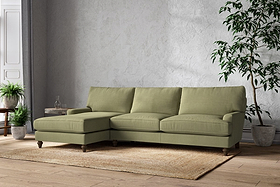 Marri Grand Left Hand Chaise Sofa - Brera Linen Sage