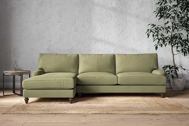 Marri Grand Left Hand Chaise Sofa - Brera Linen Sage