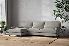 Marri Grand Left Hand Chaise Sofa - Brera Linen Smoke