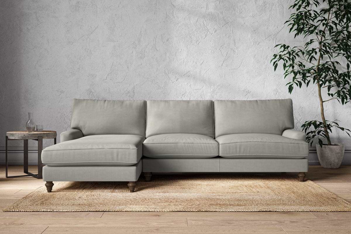 Marri Grand Left Hand Chaise Sofa - Brera Linen Smoke-MAKE TO ORDER-Nkuku