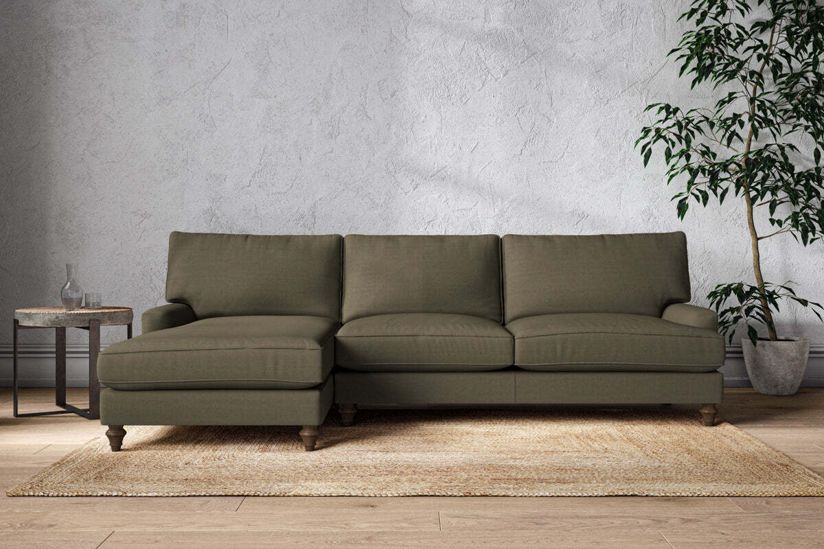 Marri Grand Left Hand Chaise Sofa - Recycled Cotton Fatigue-MAKE TO ORDER-Nkuku