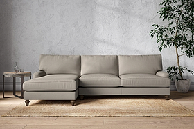 Marri Grand Left Hand Chaise Sofa - Recycled Cotton Flax