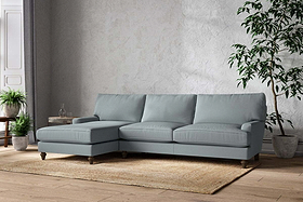 Marri Grand Left Hand Chaise Sofa - Recycled Cotton Horizon-MAKE TO ORDER-Nkuku