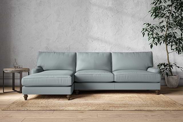 Marri Grand Left Hand Chaise Sofa - Recycled Cotton Horizon-MAKE TO ORDER-Nkuku