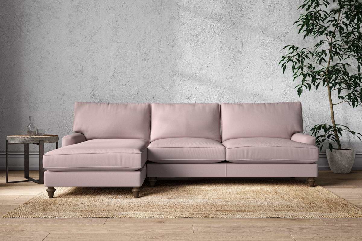 Marri Grand Left Hand Chaise Sofa - Recycled Cotton Lavender-MAKE TO ORDER-Nkuku