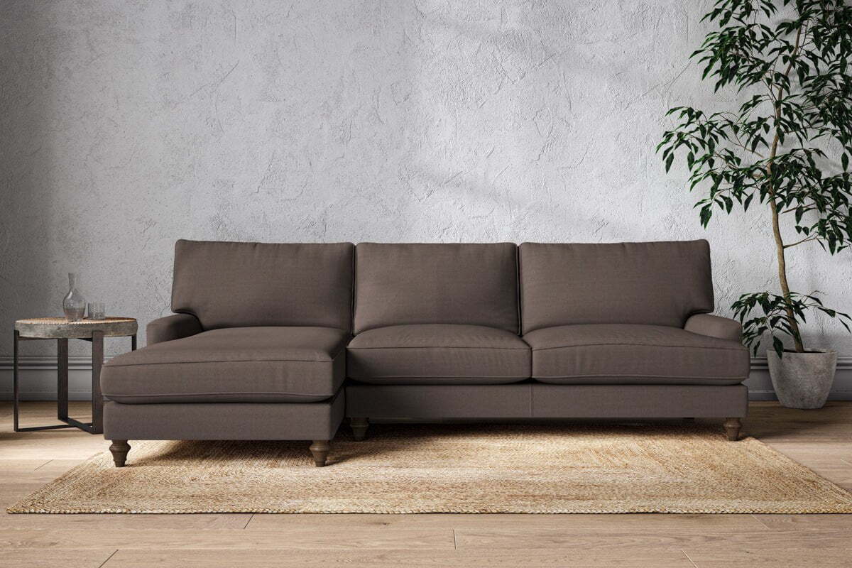 Marri Grand Left Hand Chaise Sofa - Recycled Cotton Mocha-MAKE TO ORDER-Nkuku