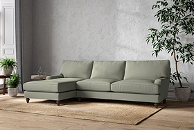 Marri Grand Left Hand Chaise Sofa - Recycled Cotton Seaspray-MAKE TO ORDER-Nkuku
