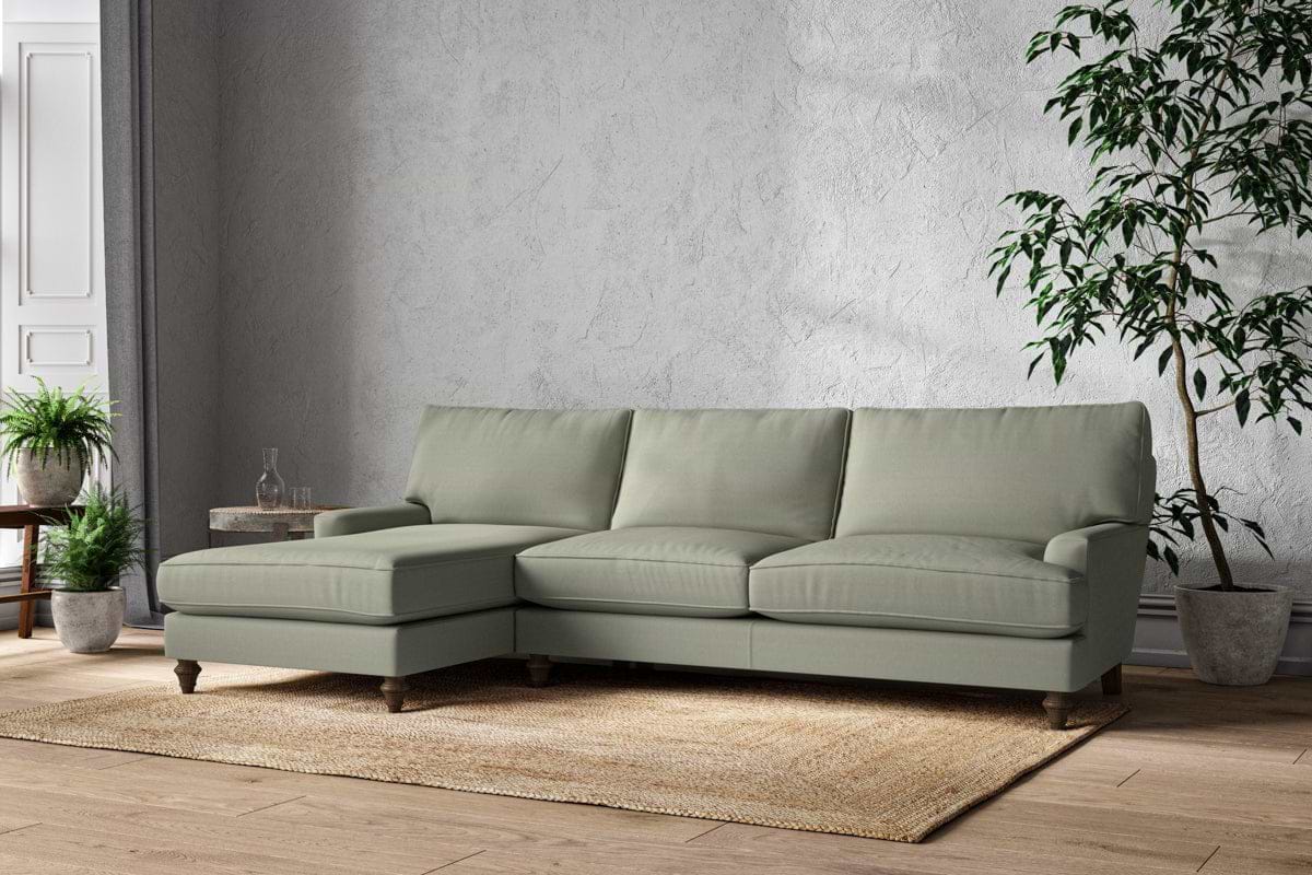 Marri Grand Left Hand Chaise Sofa - Recycled Cotton Seaspray-MAKE TO ORDER-Nkuku