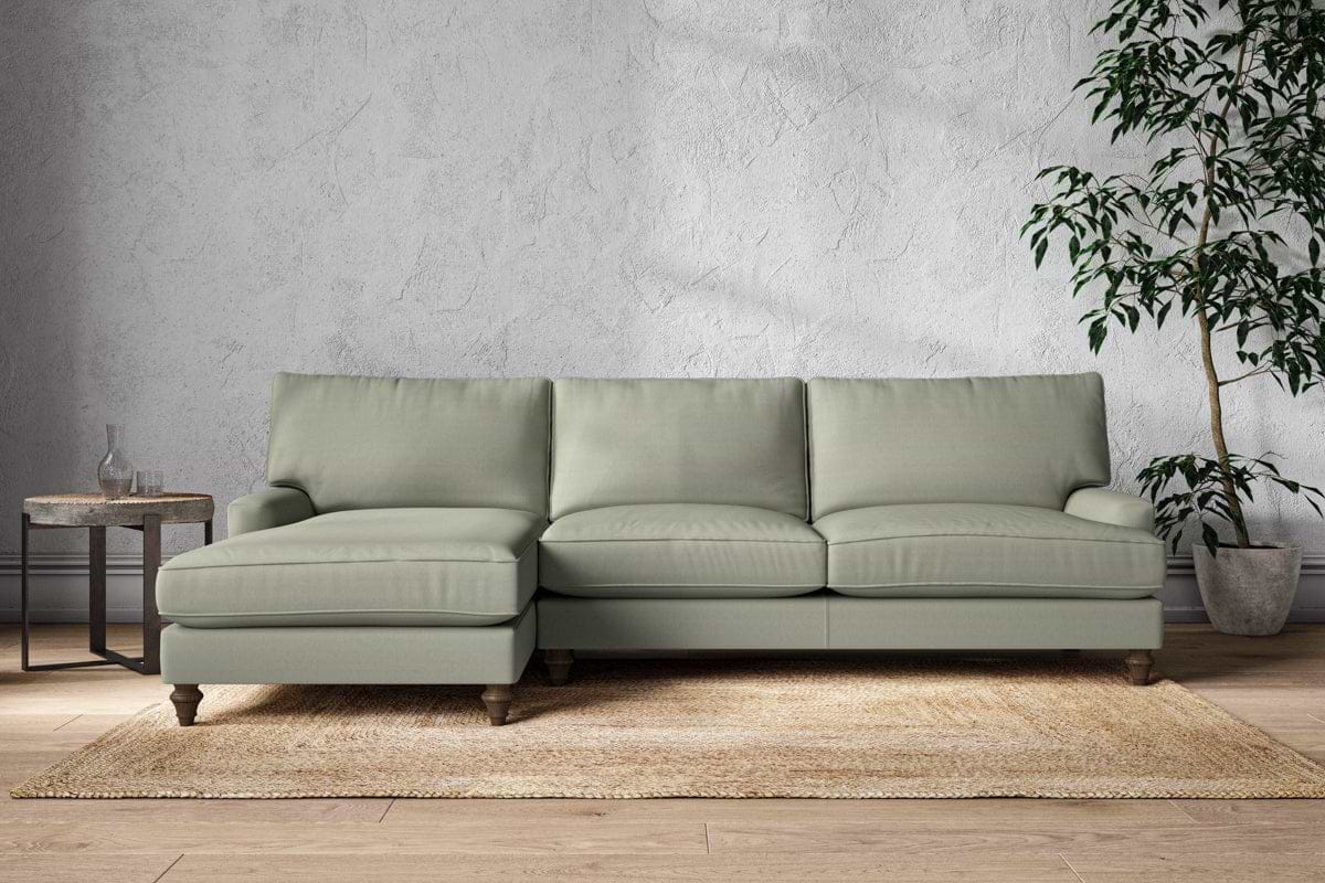 Marri Grand Left Hand Chaise Sofa - Recycled Cotton Seaspray-MAKE TO ORDER-Nkuku