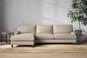 Marri Grand Left Hand Chaise Sofa - Recycled Cotton Stone