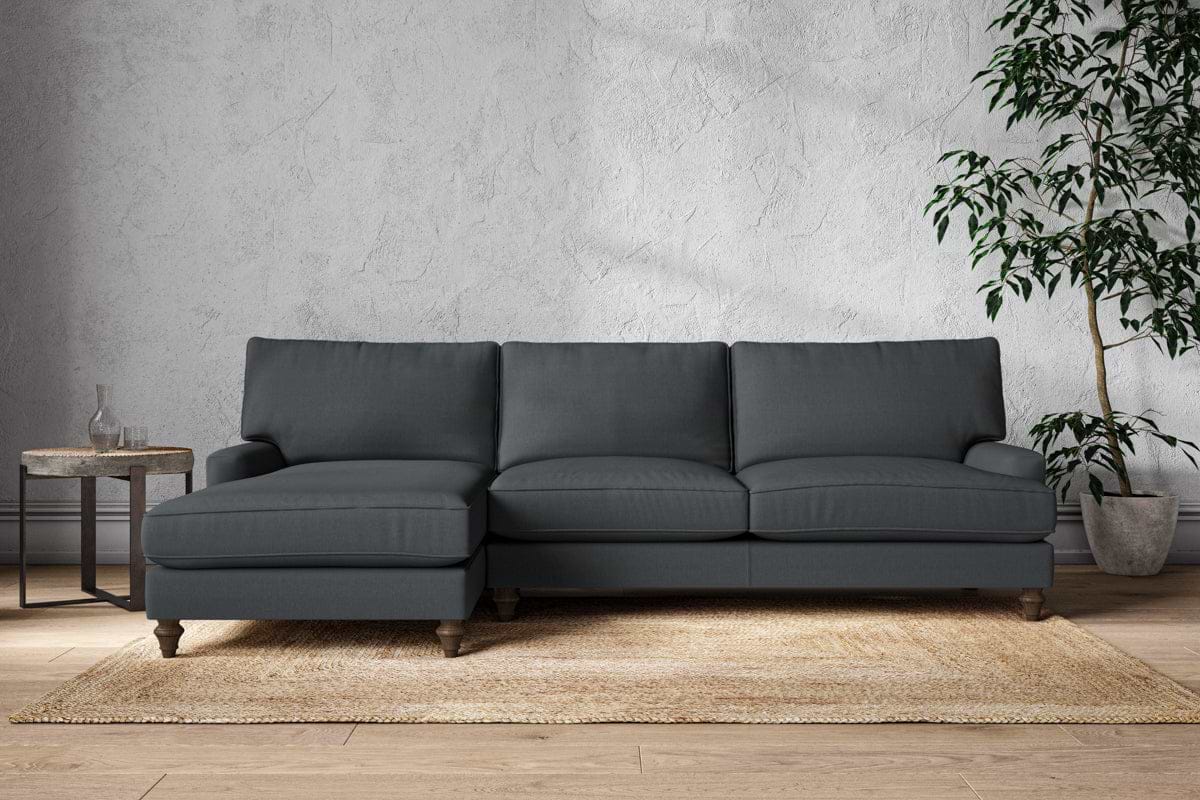 Marri Grand Left Hand Chaise Sofa - Recycled Cotton Thunder-MAKE TO ORDER-Nkuku