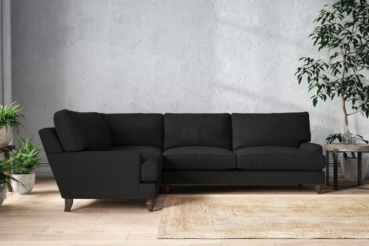 Marri Grand Left Hand Corner Sofa - Brera Linen Charcoal-MAKE TO ORDER-Nkuku
