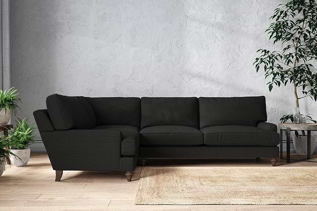 Marri Grand Left Hand Corner Sofa - Brera Linen Charcoal