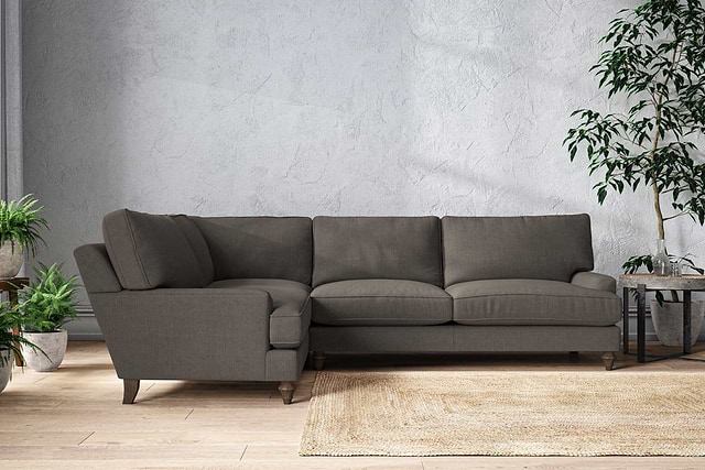 Marri Grand Left Hand Corner Sofa - Brera Linen Granite