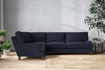 Marri Grand Left Hand Corner Sofa - Brera Linen Indigo