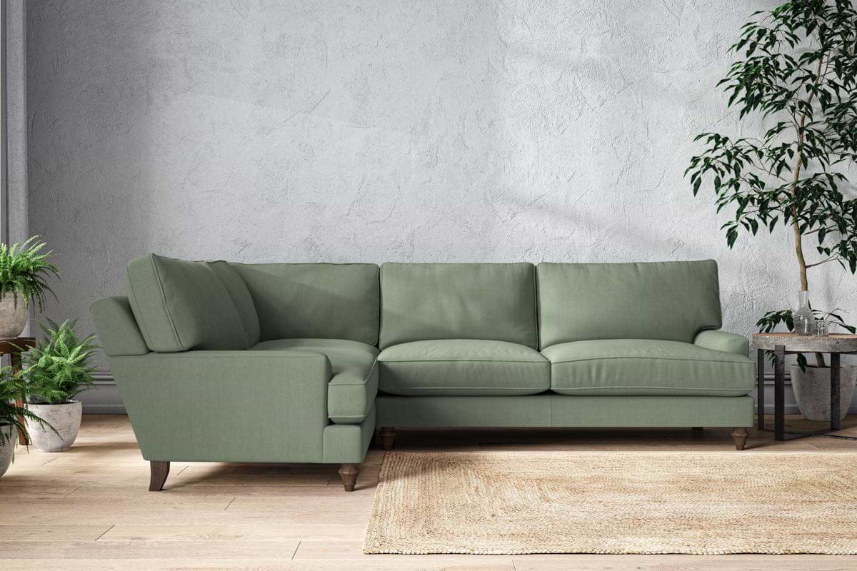 Marri Grand Left Hand Corner Sofa - Brera Linen Jade-MAKE TO ORDER-Nkuku