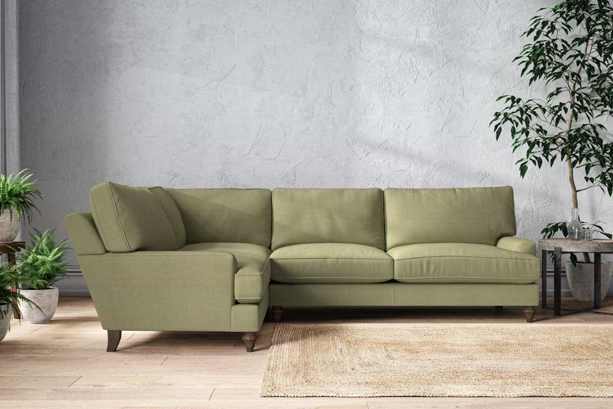 Marri Grand Left Hand Corner Sofa - Brera Linen Sage-MAKE TO ORDER-Nkuku