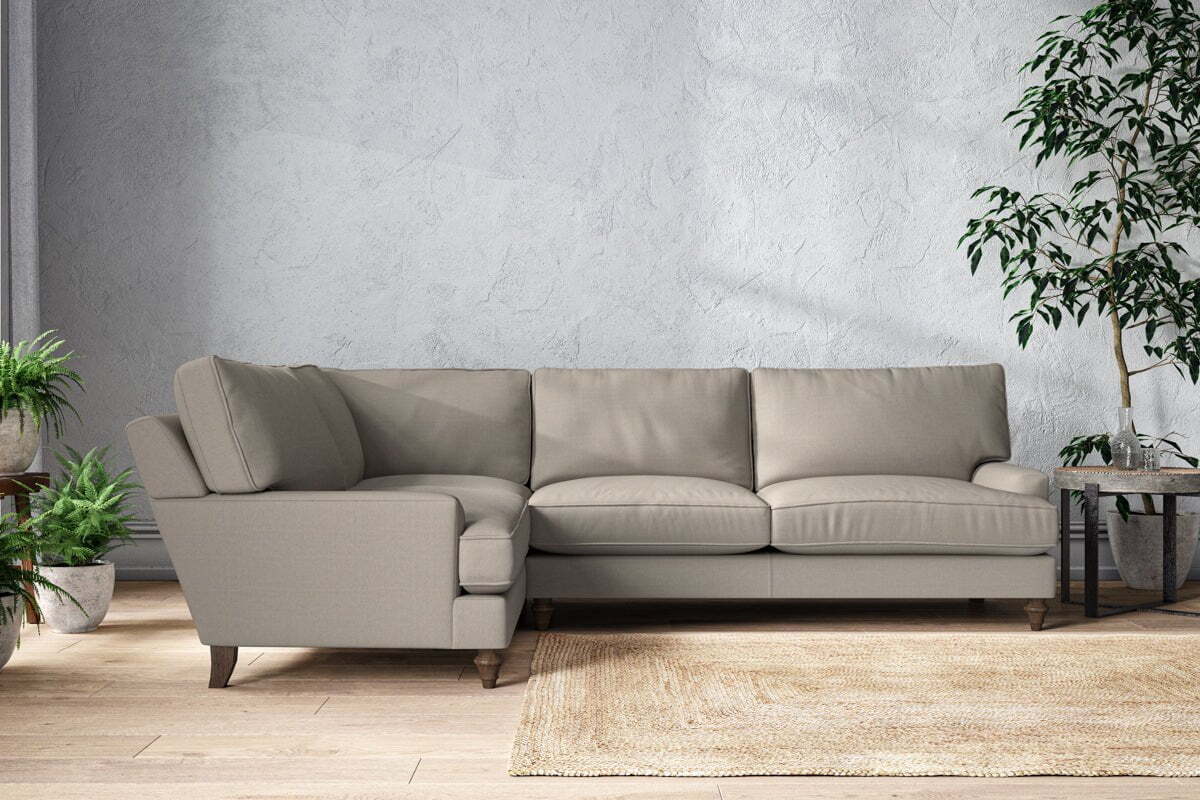 Marri Grand Left Hand Corner Sofa - Recycled Cotton Flax-MAKE TO ORDER-Nkuku