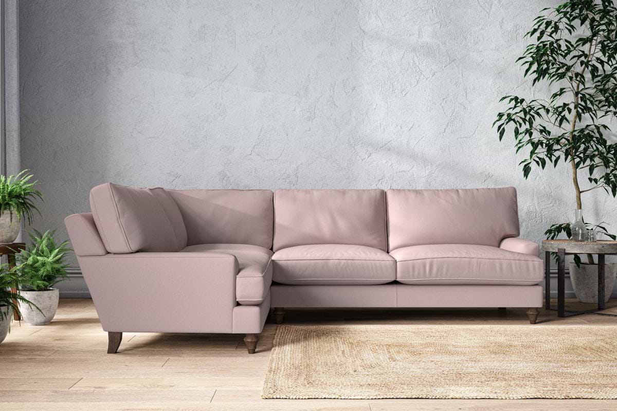 Marri Grand Left Hand Corner Sofa - Recycled Cotton Lavender-MAKE TO ORDER-Nkuku