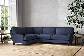 Marri Grand Left Hand Corner Sofa - Recycled Cotton Navy-MAKE TO ORDER-Nkuku