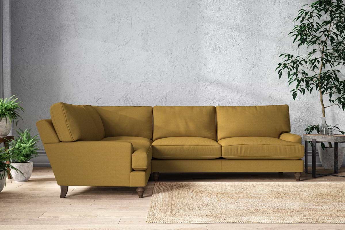 Marri Grand Left Hand Corner Sofa - Recycled Cotton Ochre-MAKE TO ORDER-Nkuku