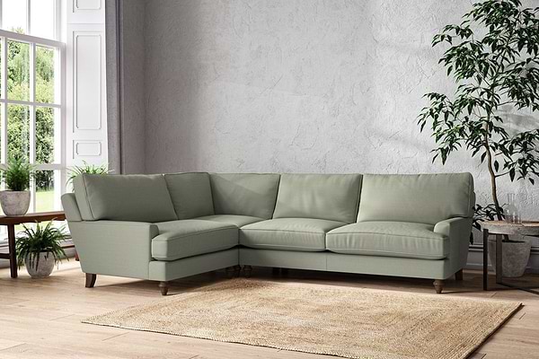 Marri Grand Left Hand Corner Sofa - Recycled Cotton Seaspray-MAKE TO ORDER-Nkuku