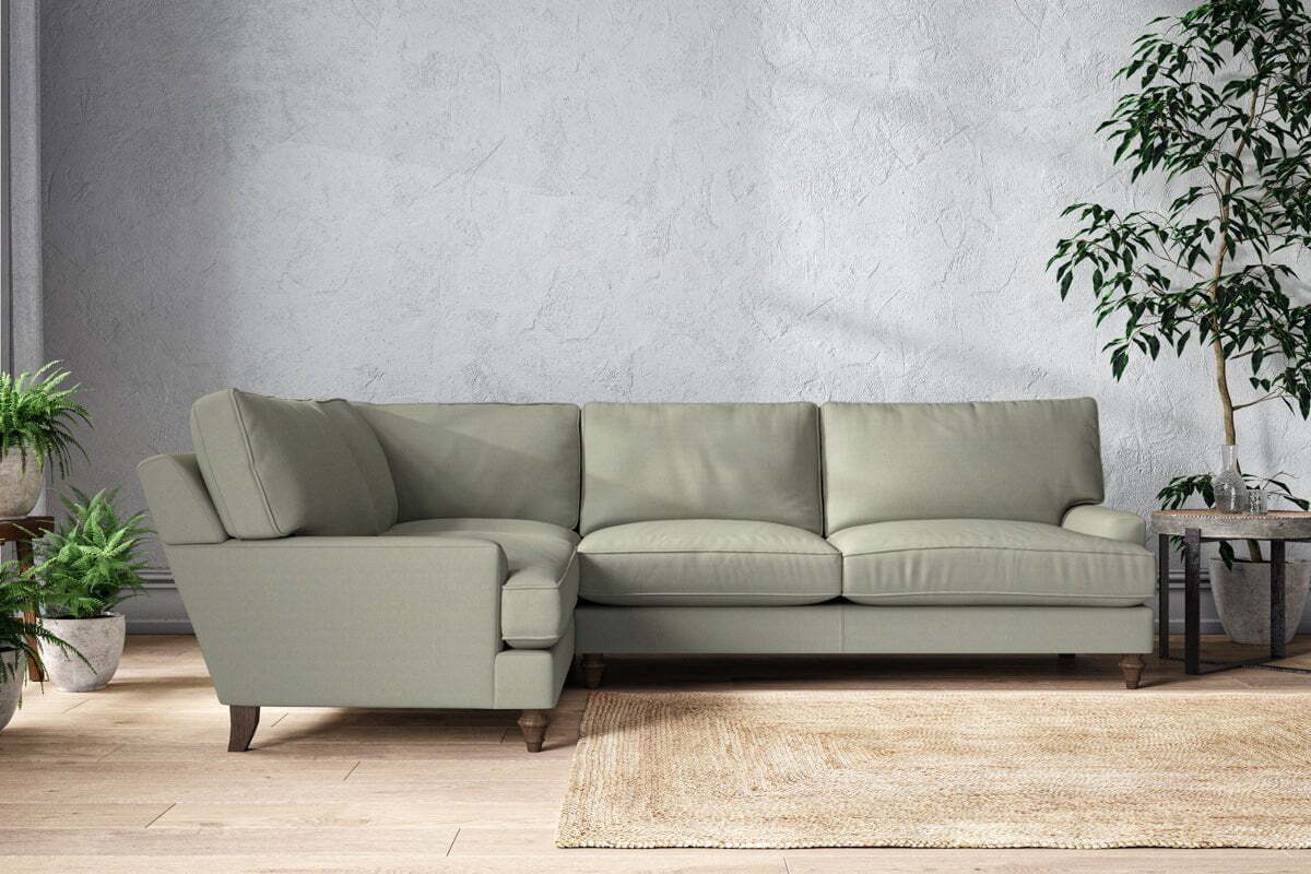 Marri Grand Left Hand Corner Sofa - Recycled Cotton Seaspray-MAKE TO ORDER-Nkuku