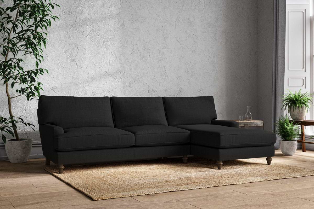 Marri Grand Right Hand Chaise Sofa - Brera Linen Charcoal
