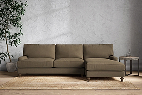Marri Grand Right Hand Chaise Sofa - Brera Linen Chestnut