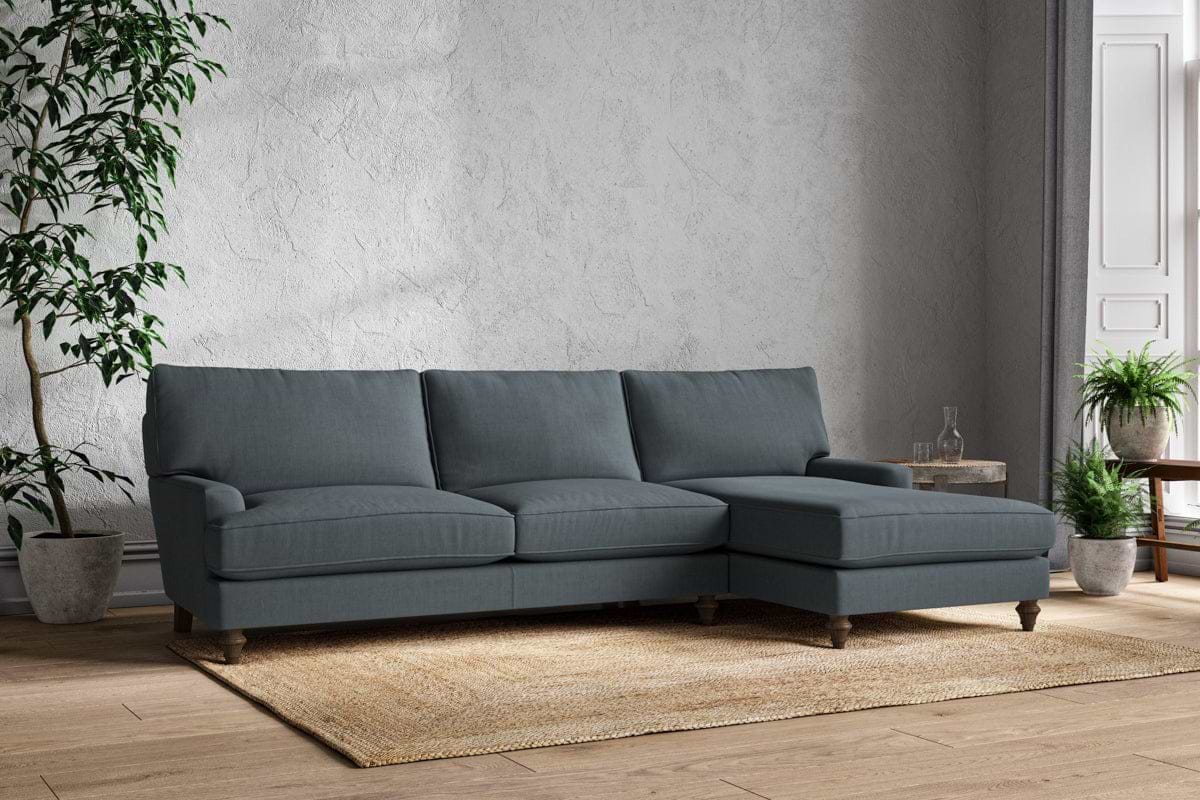 Marri Grand Right Hand Chaise Sofa - Brera Linen Dusk