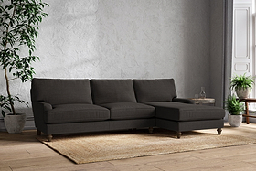 Marri Grand Right Hand Chaise Sofa - Brera Linen Espresso