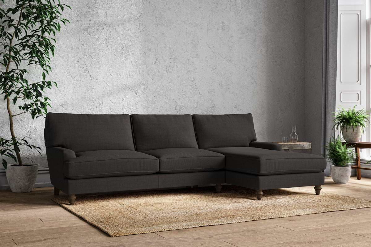 Marri Grand Right Hand Chaise Sofa - Brera Linen Espresso