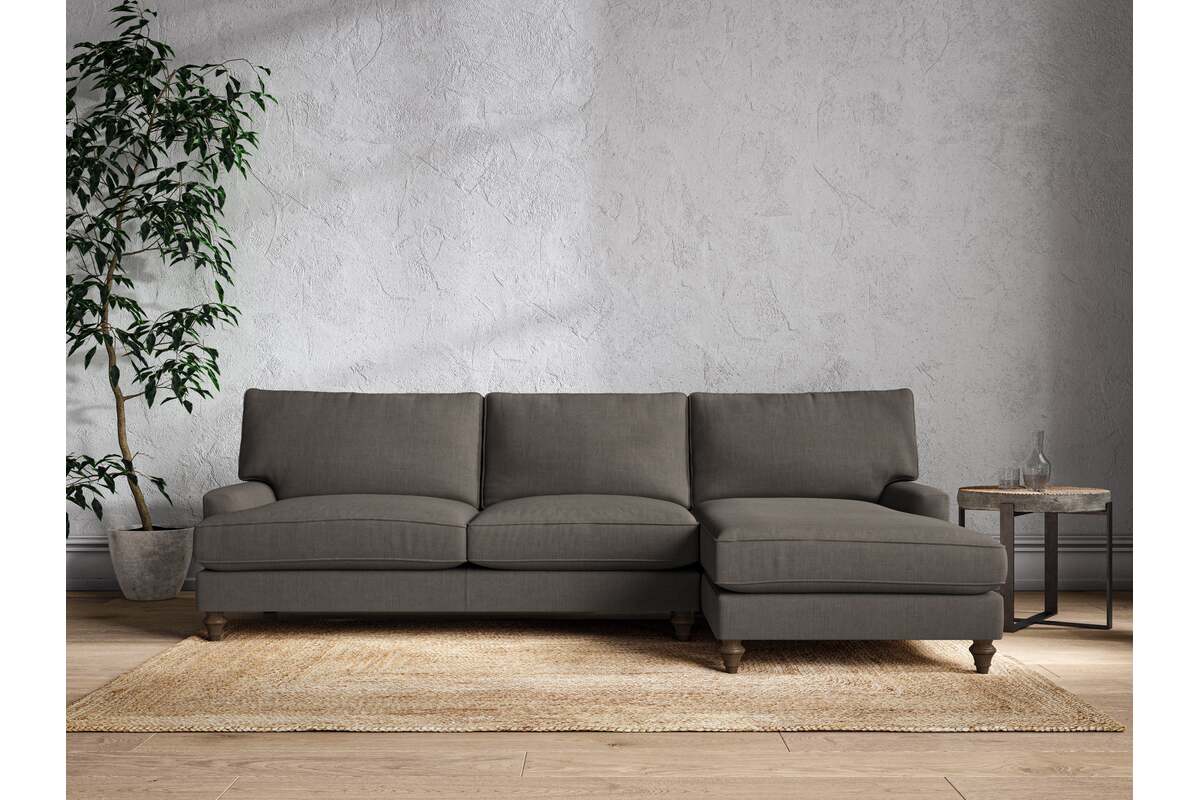 Marri Grand Right Hand Chaise Sofa - Brera Linen Granite-MAKE TO ORDER-Nkuku