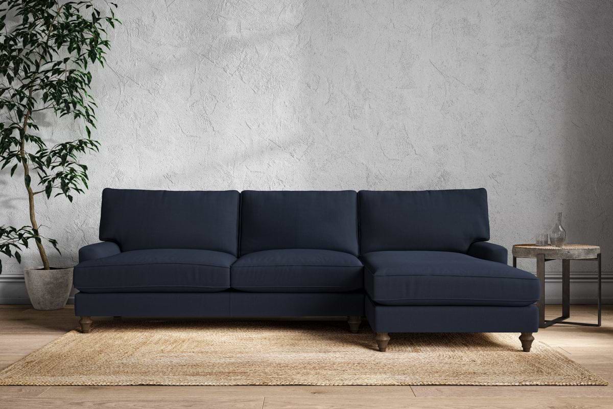 Marri Grand Right Hand Chaise Sofa - Brera Linen Indigo-MAKE TO ORDER-Nkuku