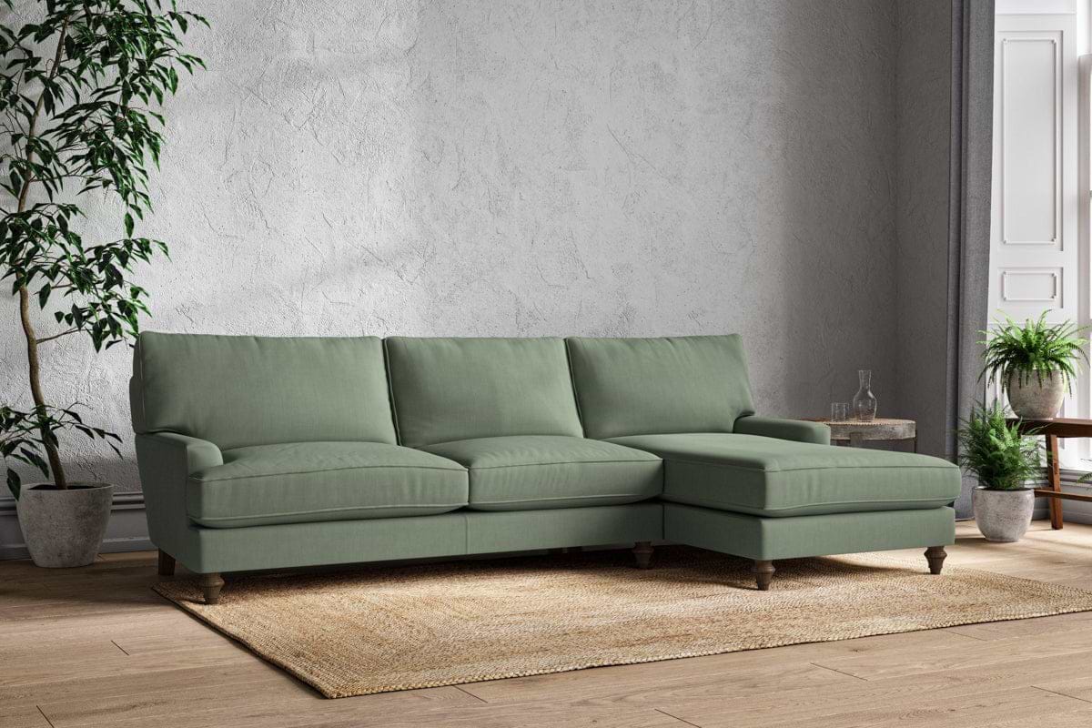 Marri Grand Right Hand Chaise Sofa - Brera Linen Jade
