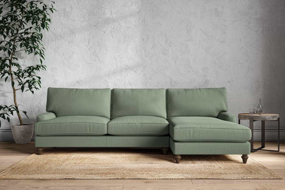 Marri Grand Right Hand Chaise Sofa - Brera Linen Jade-MAKE TO ORDER-Nkuku