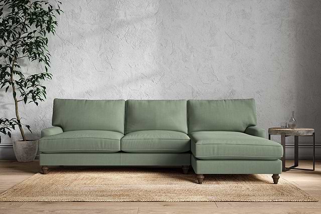 Marri Grand Right Hand Chaise Sofa - Brera Linen Jade