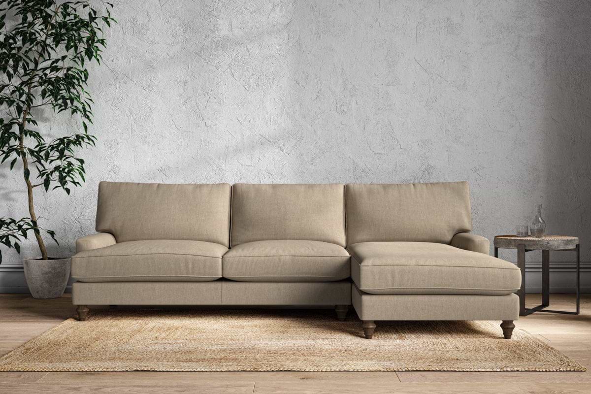 Marri Grand Right Hand Chaise Sofa - Brera Linen Pebble-MAKE TO ORDER-Nkuku