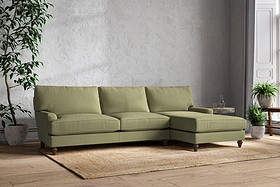 Marri Grand Right Hand Chaise Sofa - Brera Linen Sage