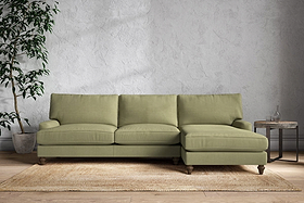 Marri Grand Right Hand Chaise Sofa - Brera Linen Sage